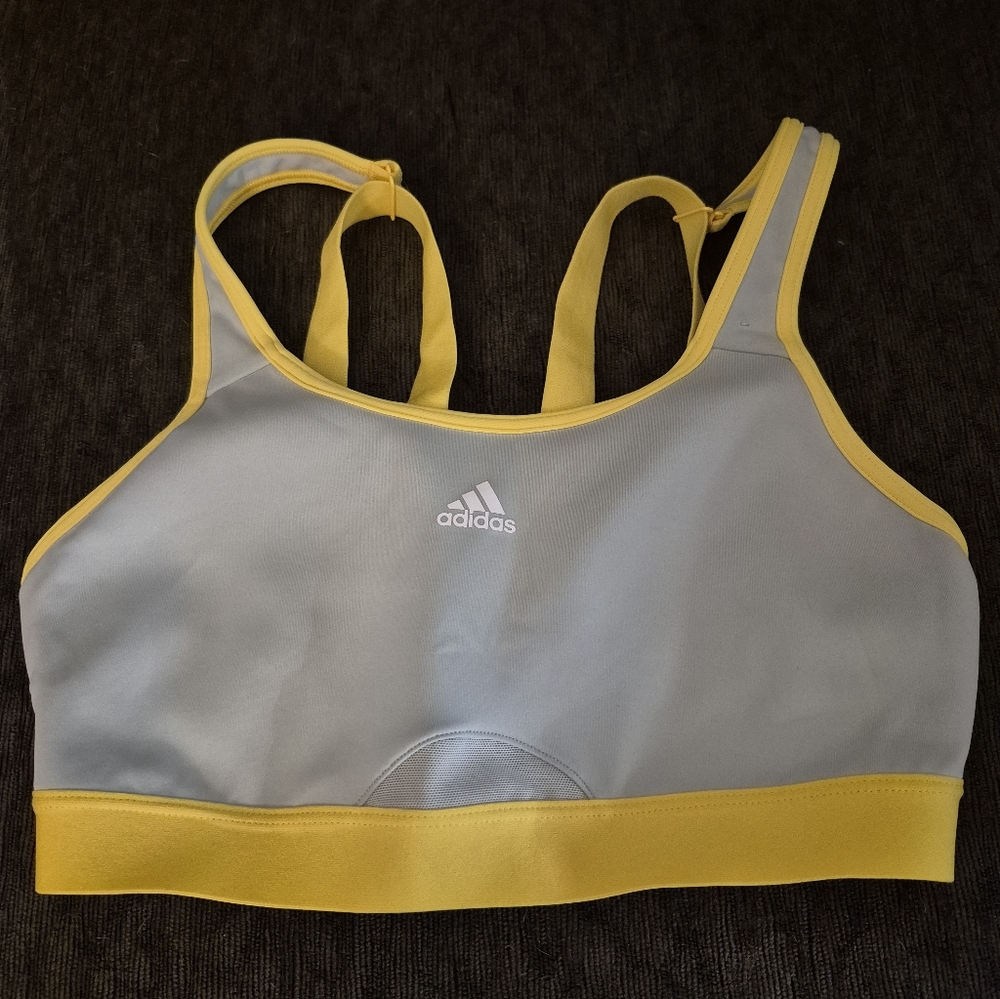 Adidas Gray and Yellow Sports Bra